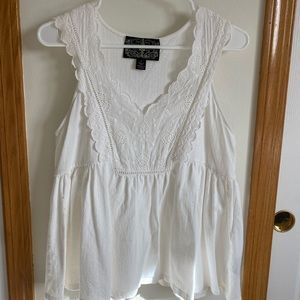 Anthropologie peplum tank - M, white